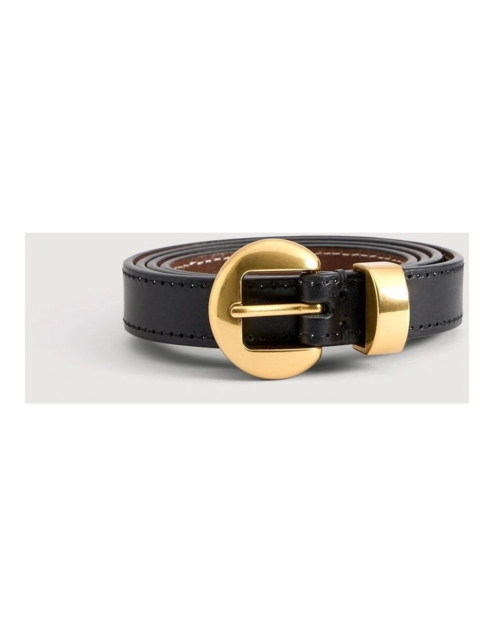 Olivia Slim Belt in Black image 3