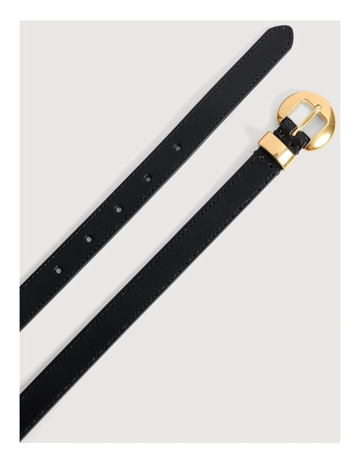 Olivia Slim Belt in Black image 4