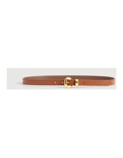 Olivia Slim Belt in Cognac