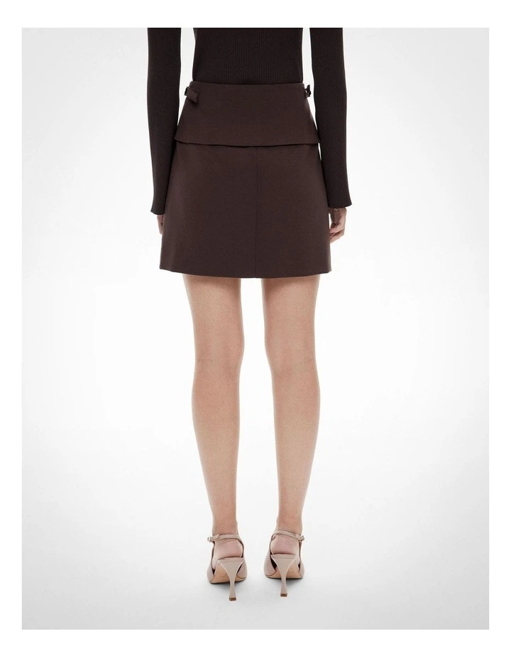 Waist Tab Mini Skirt in Espresso image 4
