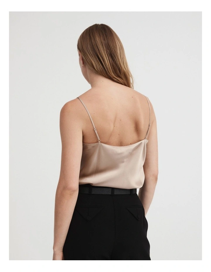 Silk Satin Camisole in Pebble image 5