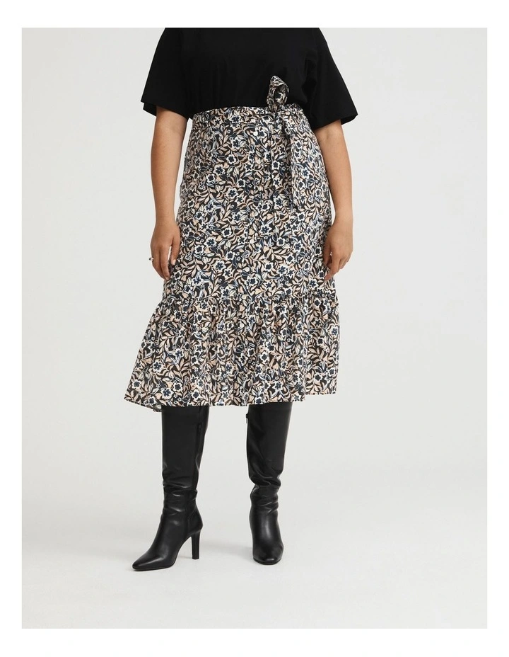 Midnight Floral Midi Skirt in Black Floral image 1