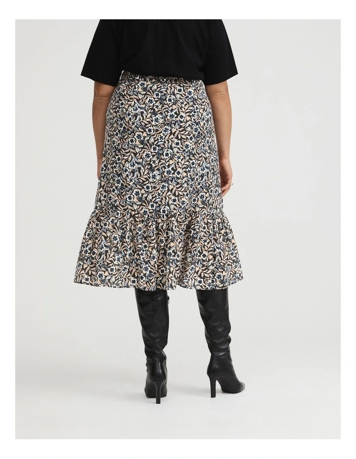 Midnight Floral Midi Skirt in Black Floral image 4