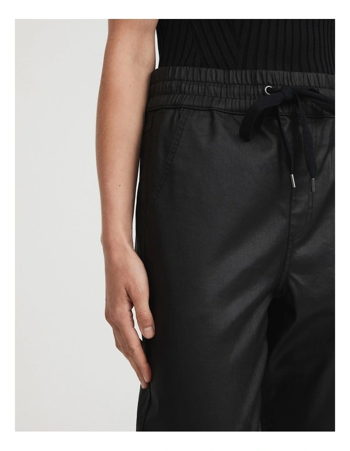 Denim Coated Jogger in Black image 3