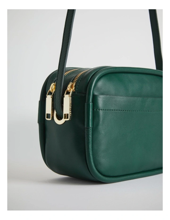 Soft Leather Camera Bag in Teal Green image 3