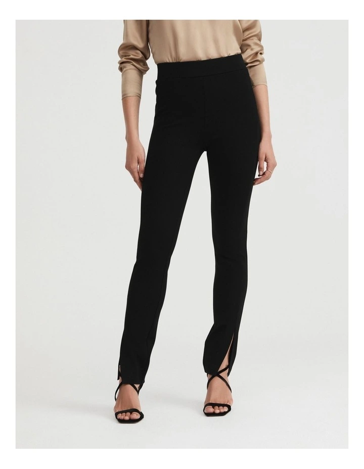 Ponte Split Legging in Black image 2