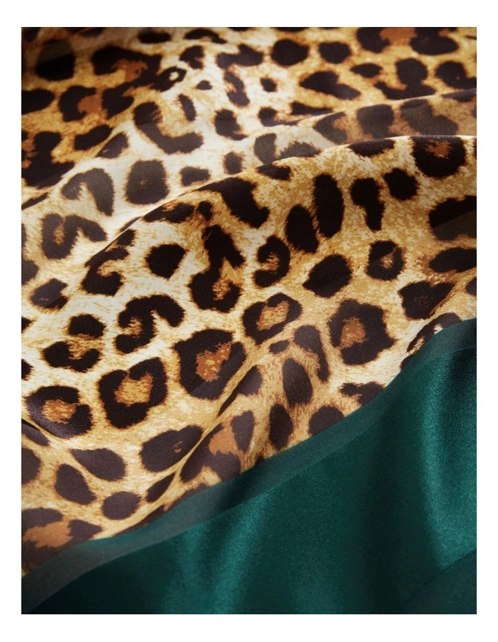 Silk Leopard Stripe Scarf in Ocelot Print image 3