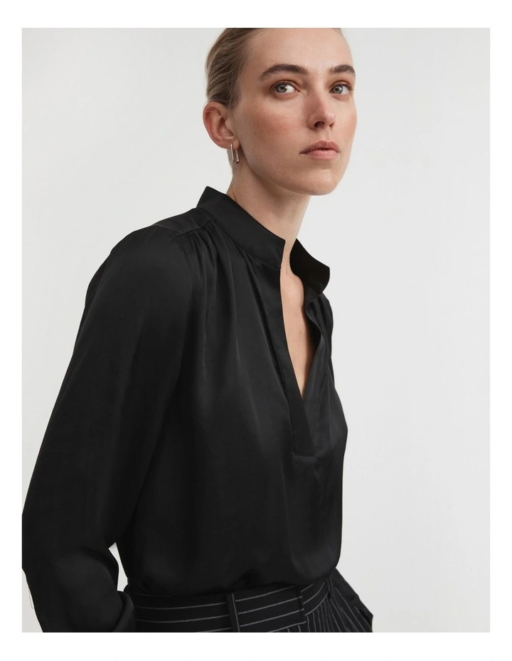 Modern Cuff Blouse in Black image 1