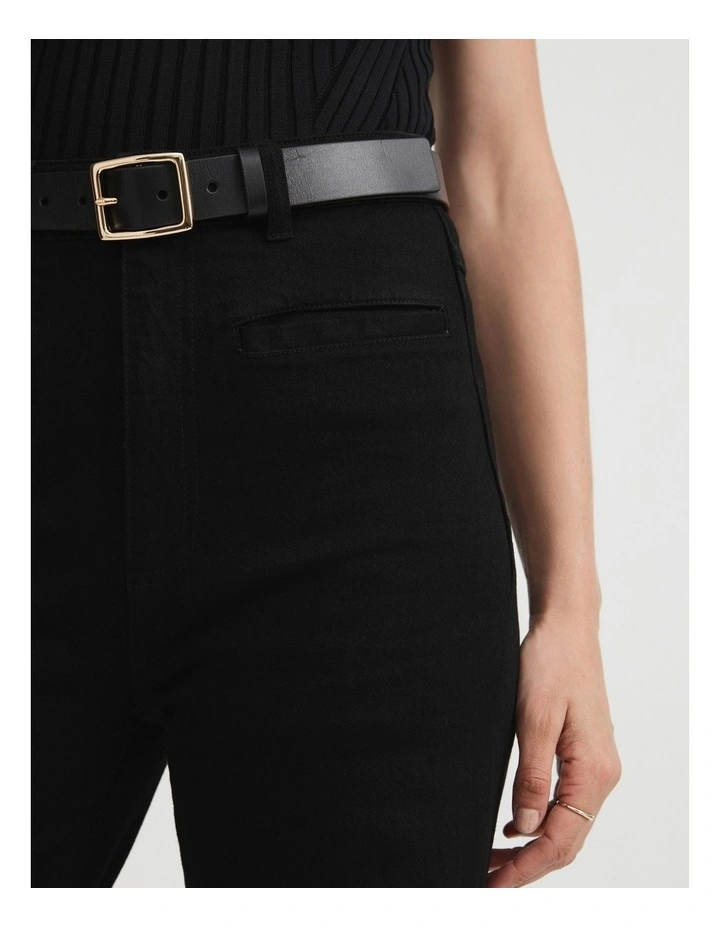Pocket Detail Wide Leg Jean in Black image 3
