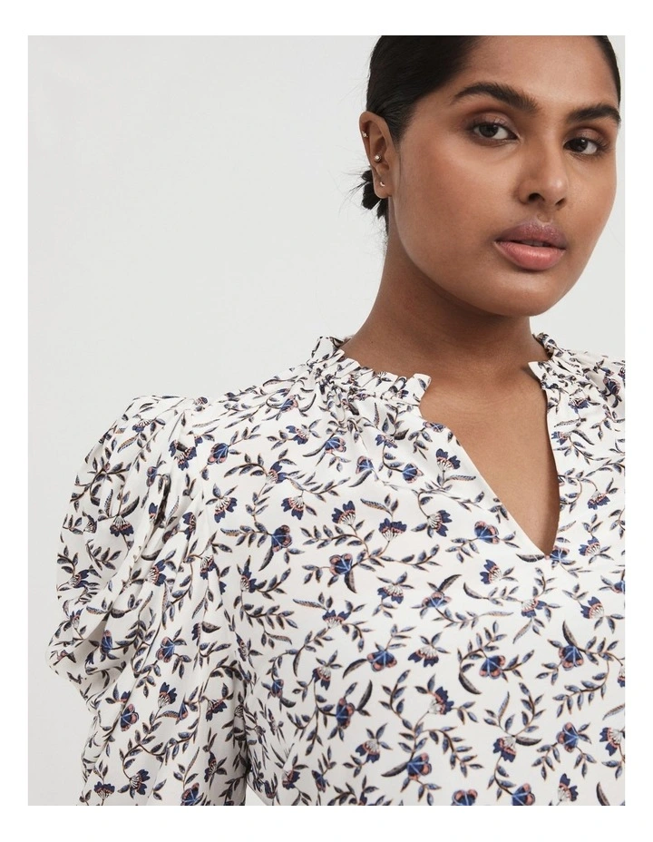 Painterly Print Blouse in Beech image 1