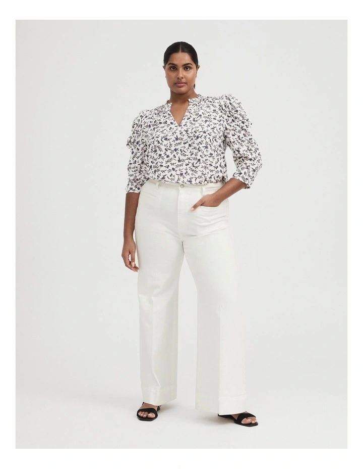 Painterly Print Blouse in Beech image 2