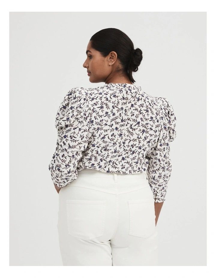 Painterly Print Blouse in Beech image 4