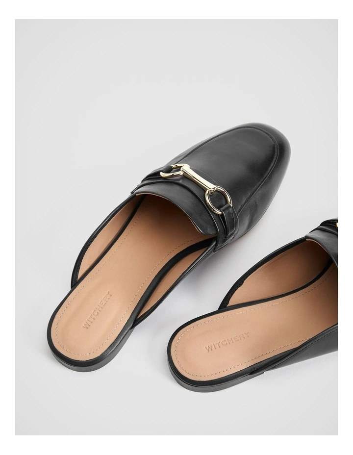 Snaffle Leather Mule in Black image 5