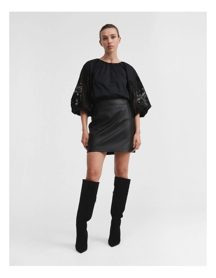 Suede Knee High 90mm Heeled Boot in Black image 2