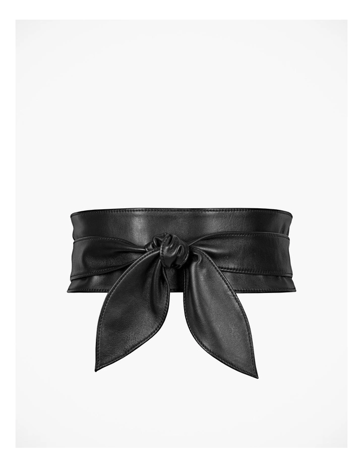 Witchery Kat Leather Tie Belt in Black | MYER