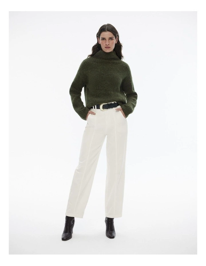 Mock Neck Slouch Knit in Dark Forest image 4