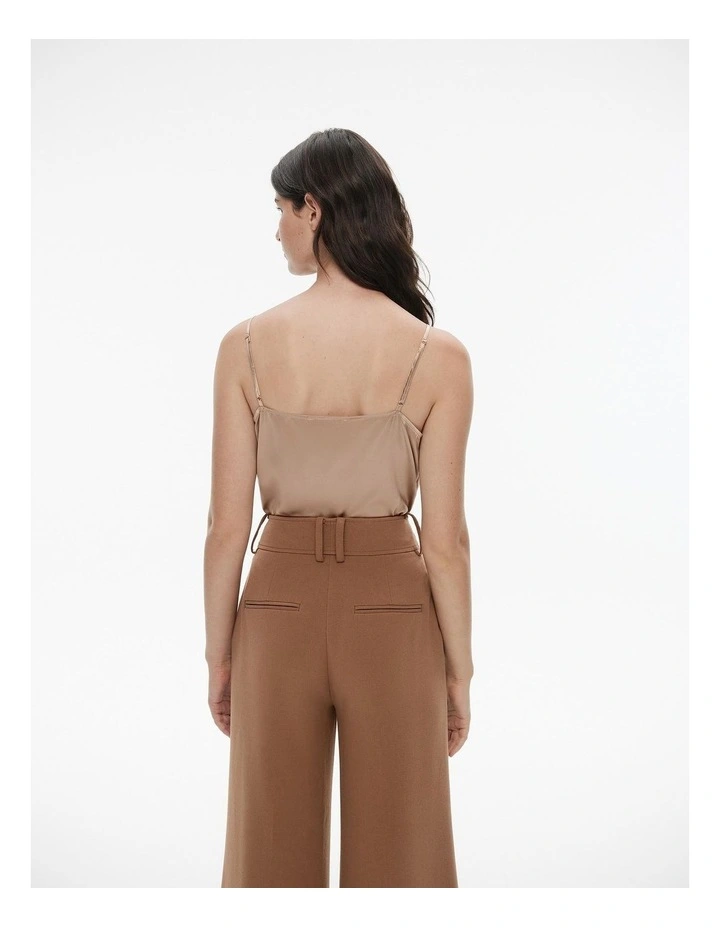 Silk Satin Lace Camisole in Pebble image 4