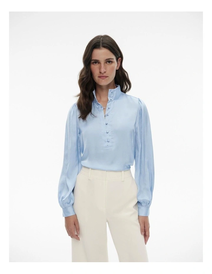 Button Up Blouse in Baby Blue image 1