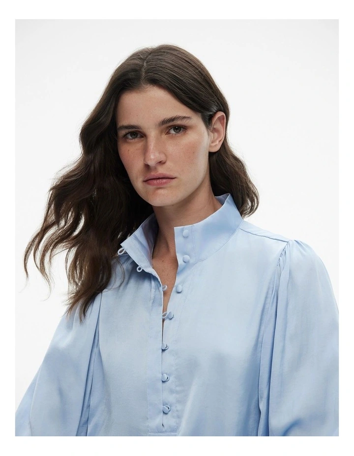 Button Up Blouse in Baby Blue image 2