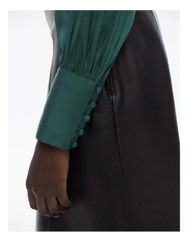 Button Up Blouse in Green image 3