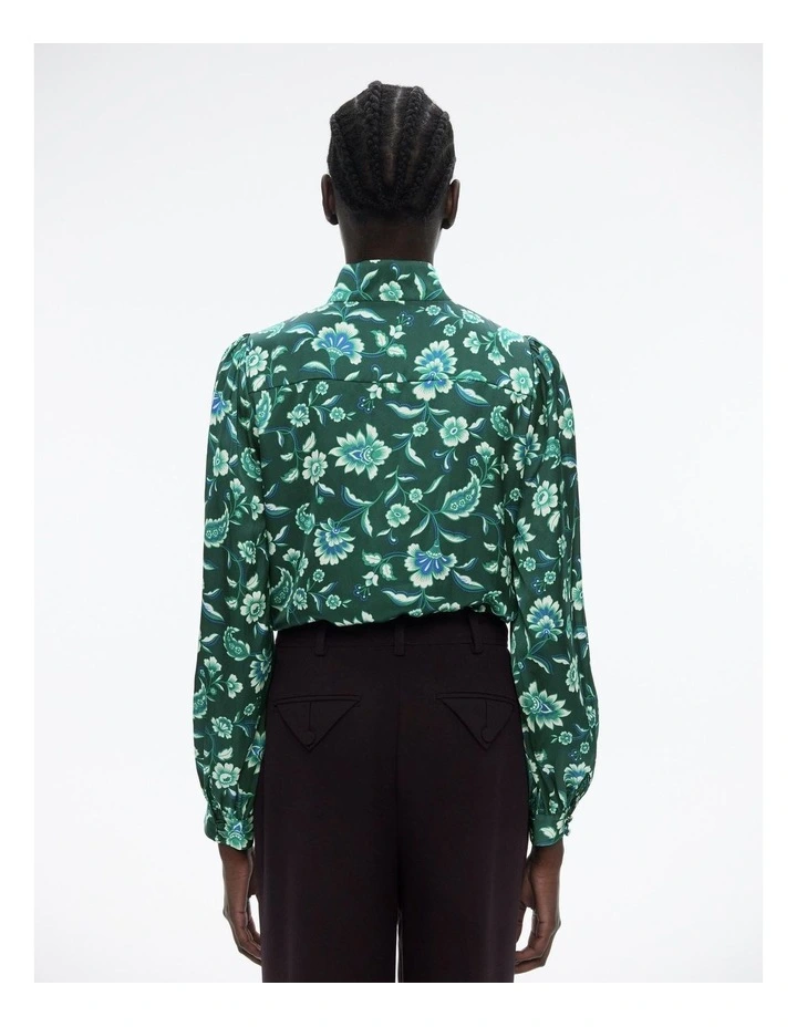 Floral Paisley Button Blouse in Pine image 4