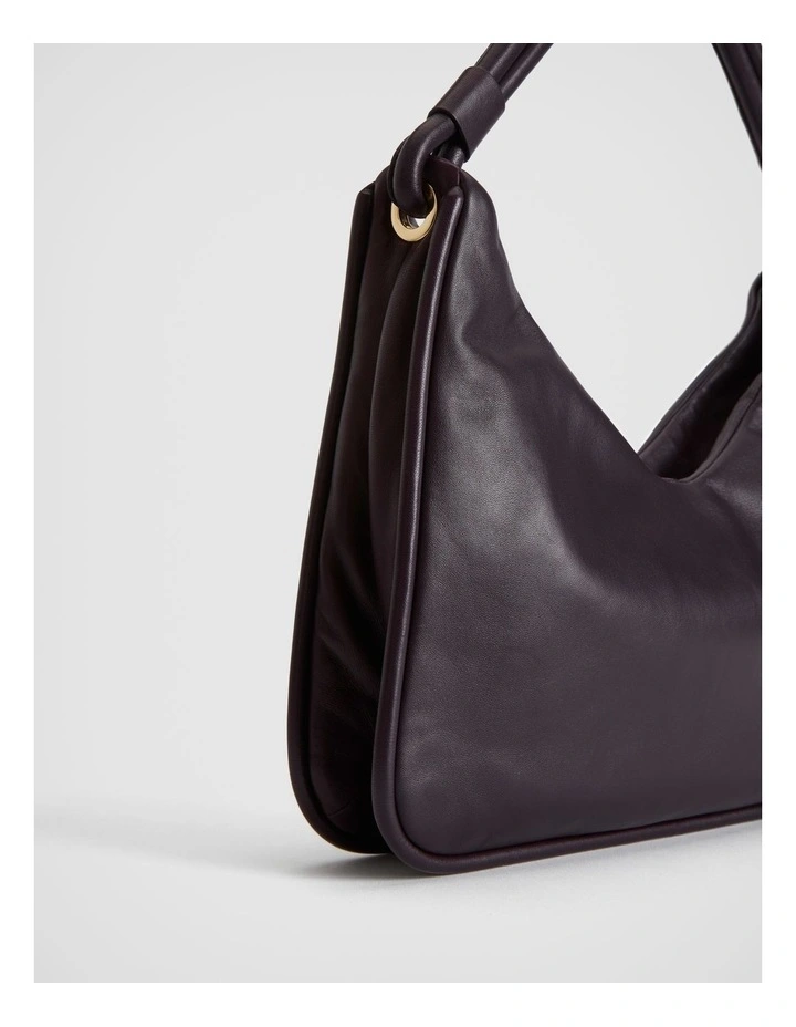 Soft Leather Shoulder Bag in Plum image 2