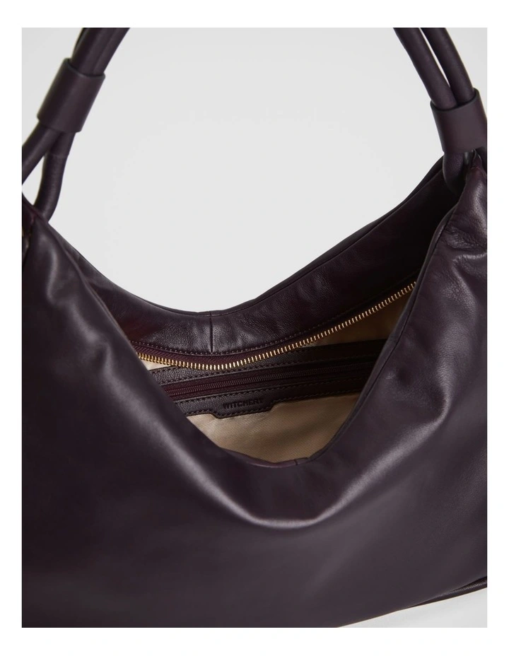 Soft Leather Shoulder Bag in Plum image 3