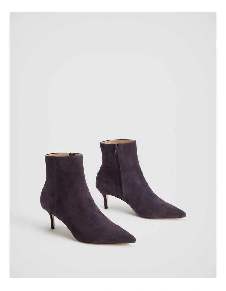 Suede 65mm Heel Boot in Plum image 2