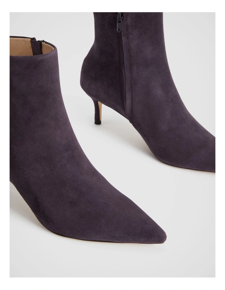Suede 65mm Heel Boot in Plum image 3