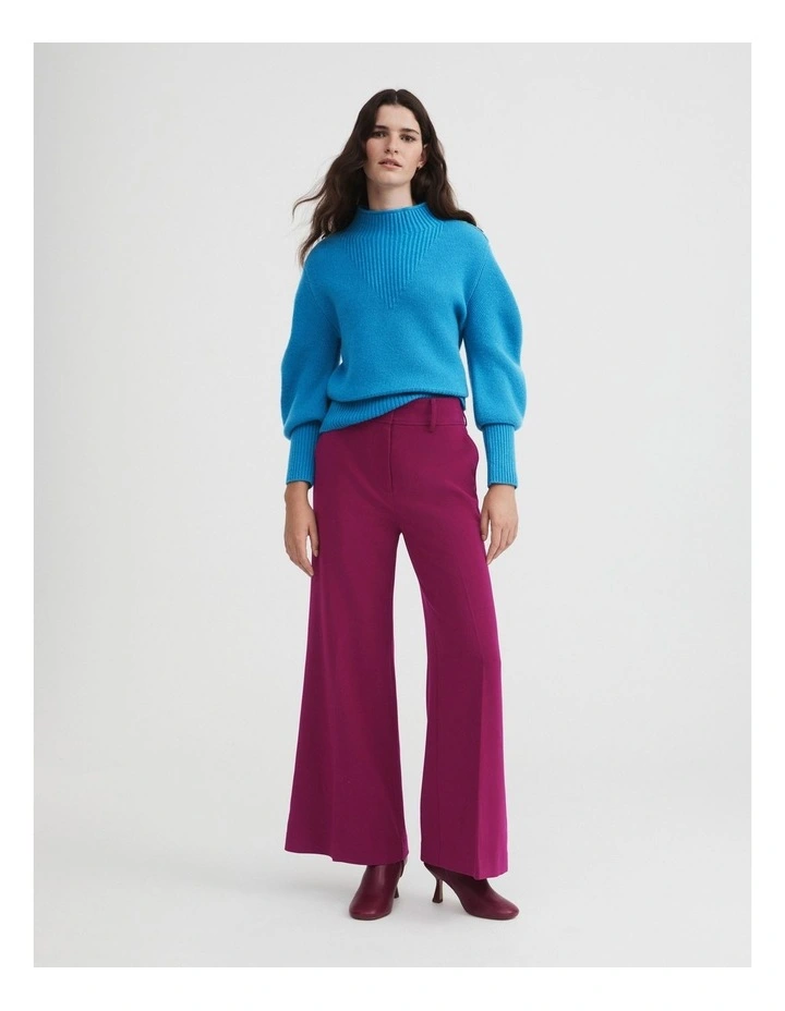 Classic Wide Leg Pant in Deep Magenta image 1