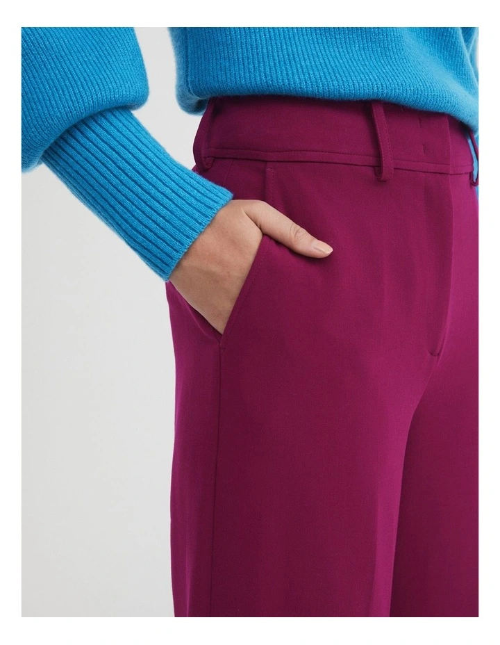 Classic Wide Leg Pant in Deep Magenta image 3