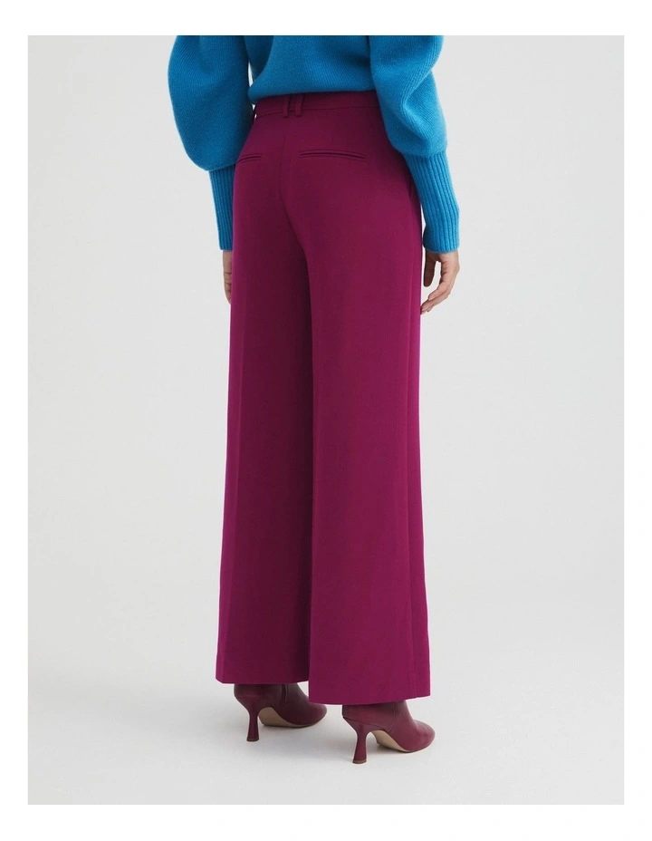 Classic Wide Leg Pant in Deep Magenta image 4