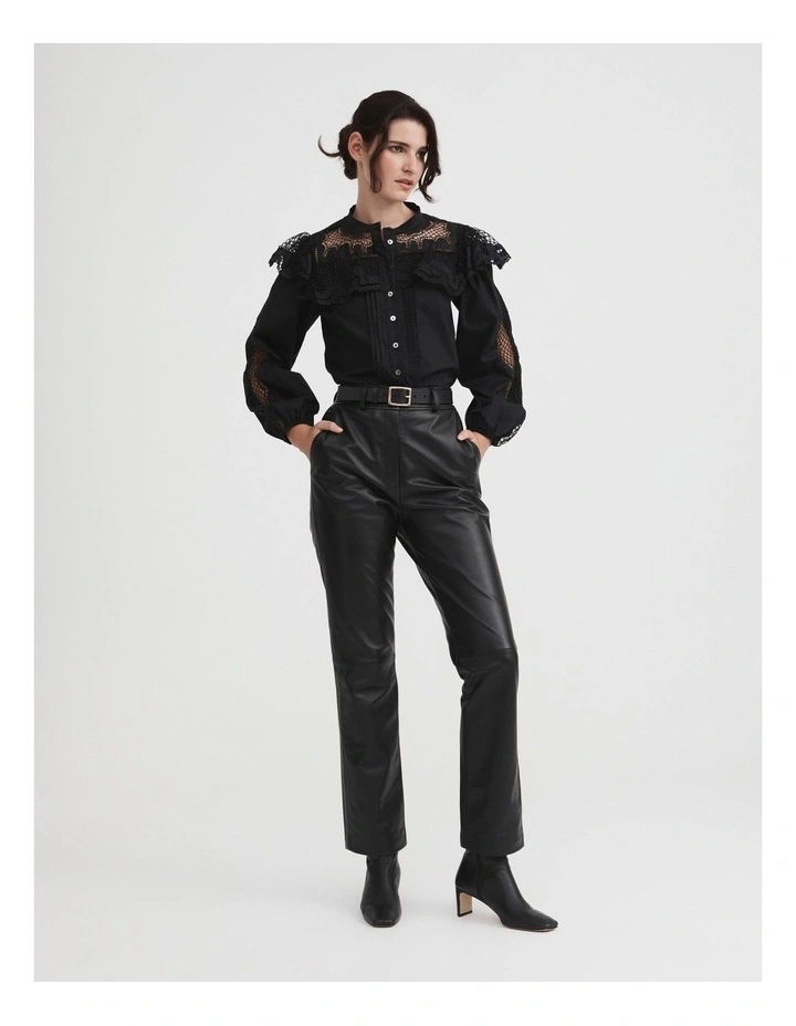 Cotton Lace Blouse in Black image 2