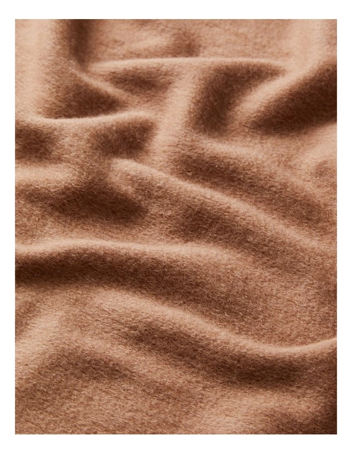 Luxe Essential Wool Blend Scarf in Camel image 2
