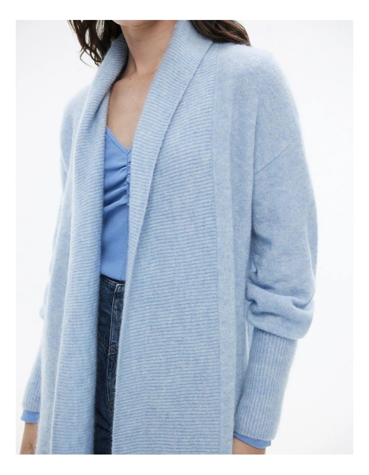Mohair Knit Cardigan in Baby Blue image 3