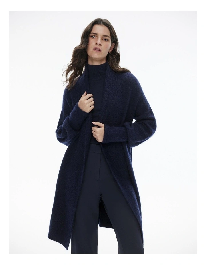 Mohair Knit Cardigan in Regatta Blue image 2