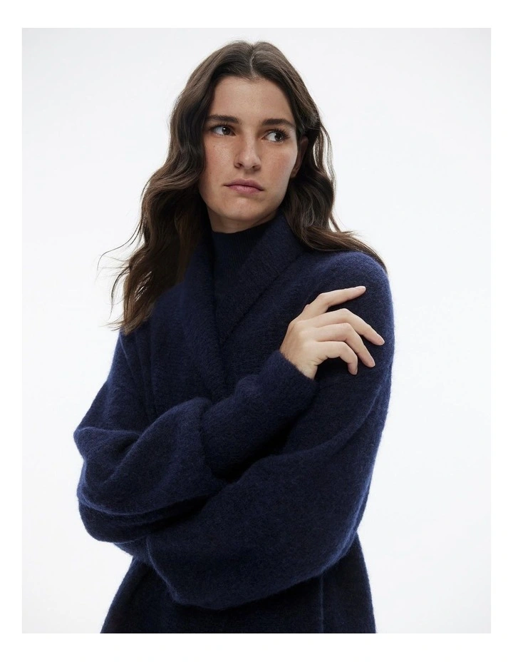 Mohair Knit Cardigan in Regatta Blue image 3