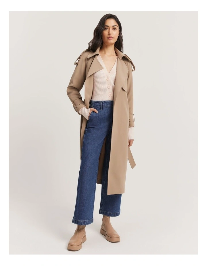 Australian Cotton Blend High Rise Wide Leg Jean in Dark Indigo image 2