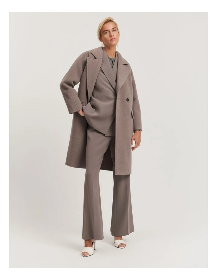 Longline Slim Blazer in Mushroom image 2