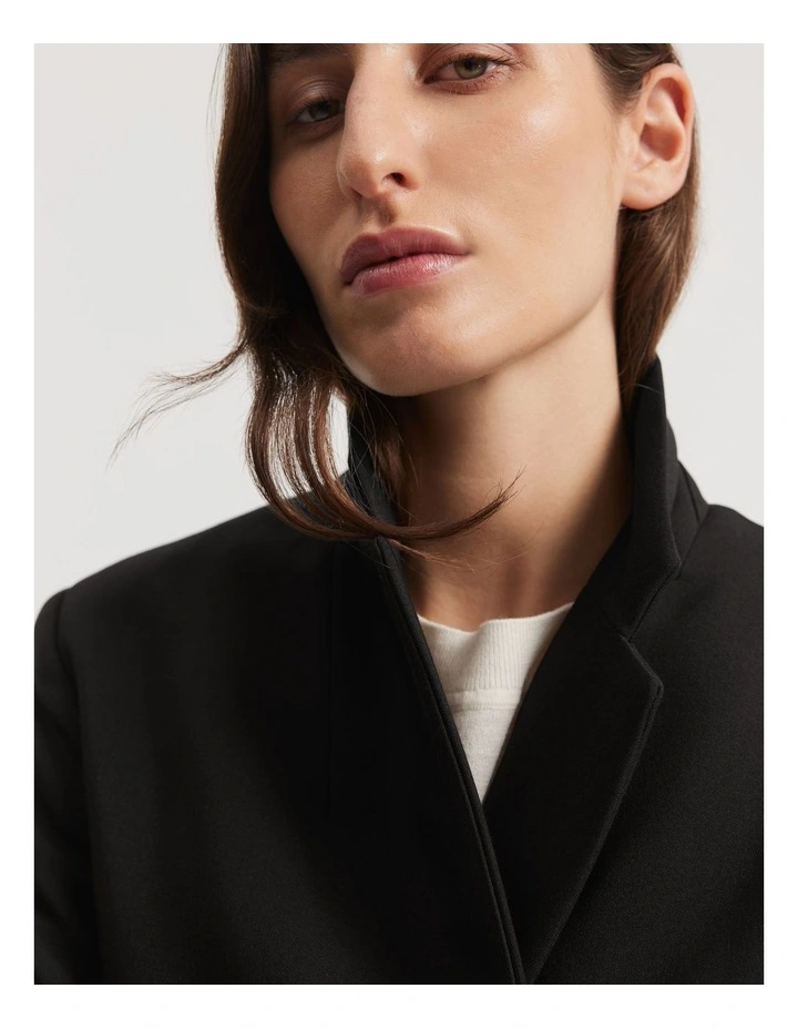 Structured Single-breasted Blazer in Black image 3
