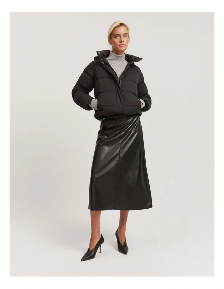 Recycled Polyester Puffer Jacket in Black image 4