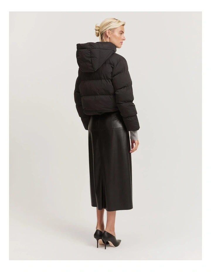 Recycled Polyester Puffer Jacket in Black image 5