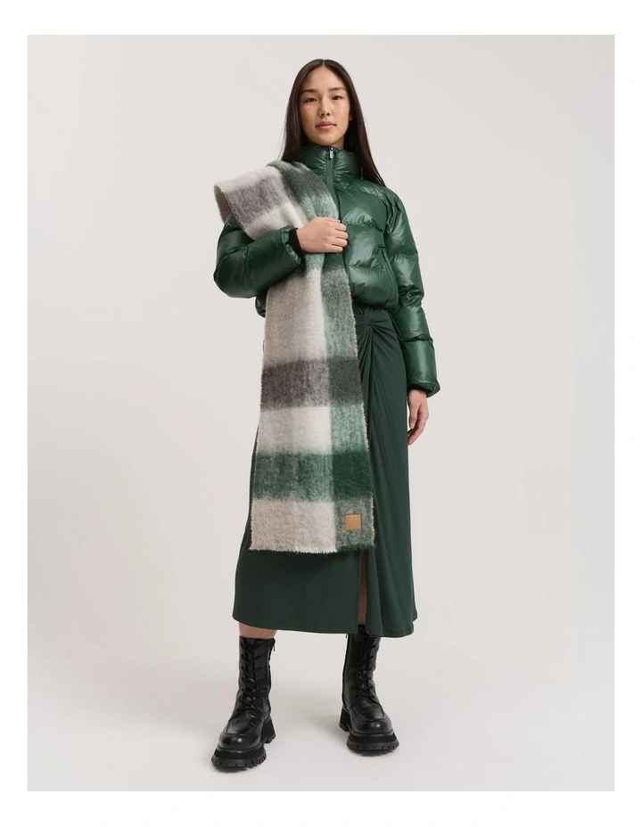 Recycled Polyester Zip Detail Puffer Jacket in Dark Spruce image 2