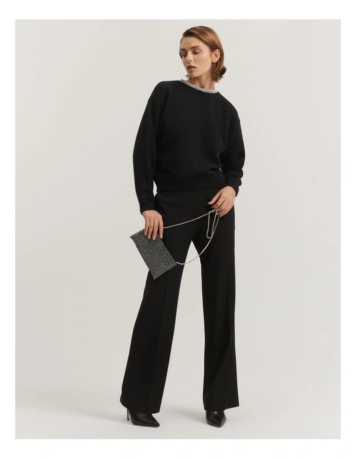 Gcs-certified Cashmere Blend Embellished Knit in Black image 2