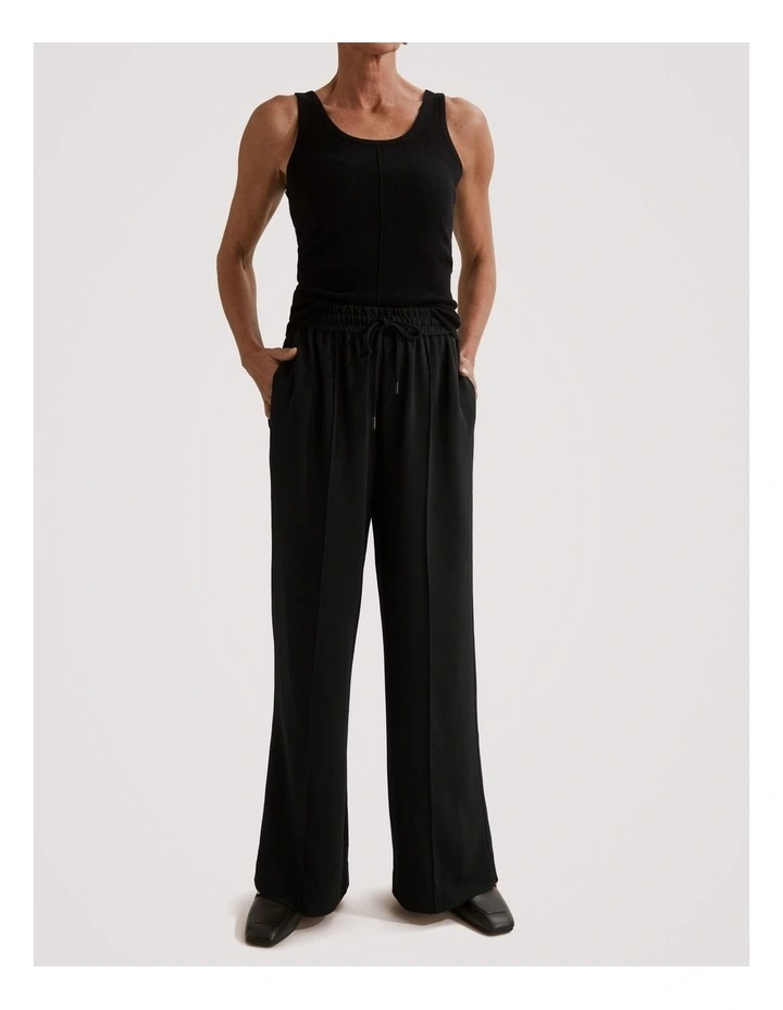 Pull-on Wide Leg Pant in Black image 1