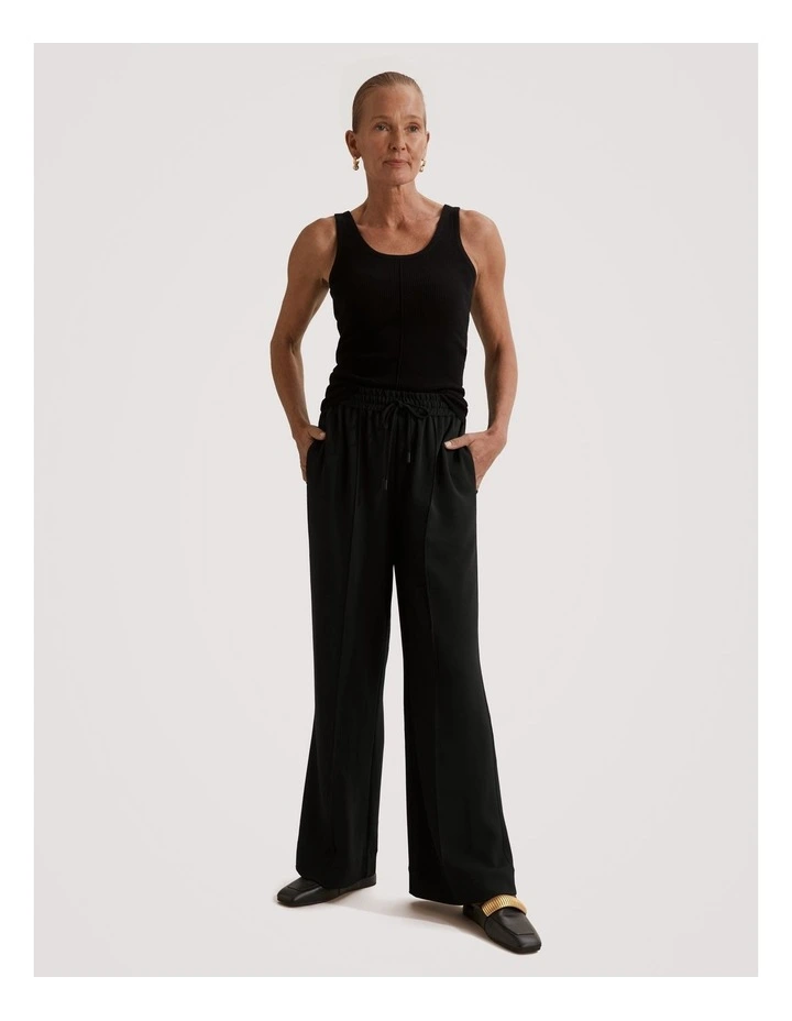 Pull-on Wide Leg Pant in Black image 3