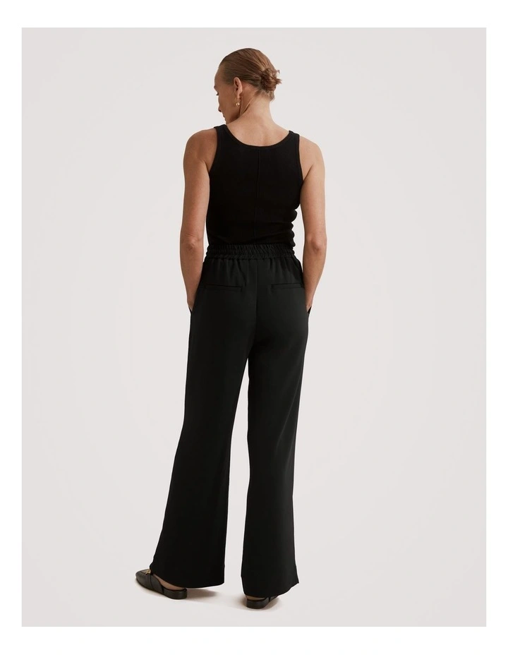 Pull-on Wide Leg Pant in Black image 4