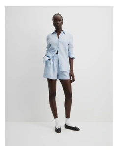 Organically Grown Linen Shirt in Chambray