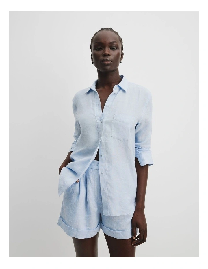 Organically Grown Linen Shirt in Chambray image 2