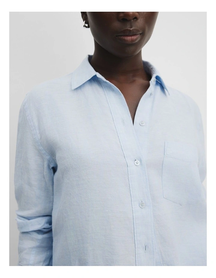 Organically Grown Linen Shirt in Chambray image 3